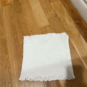 H&M White Smocked Crop Top